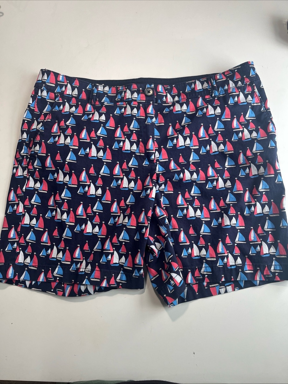 Talbots Navy Shorts with Red and White Sail Accents